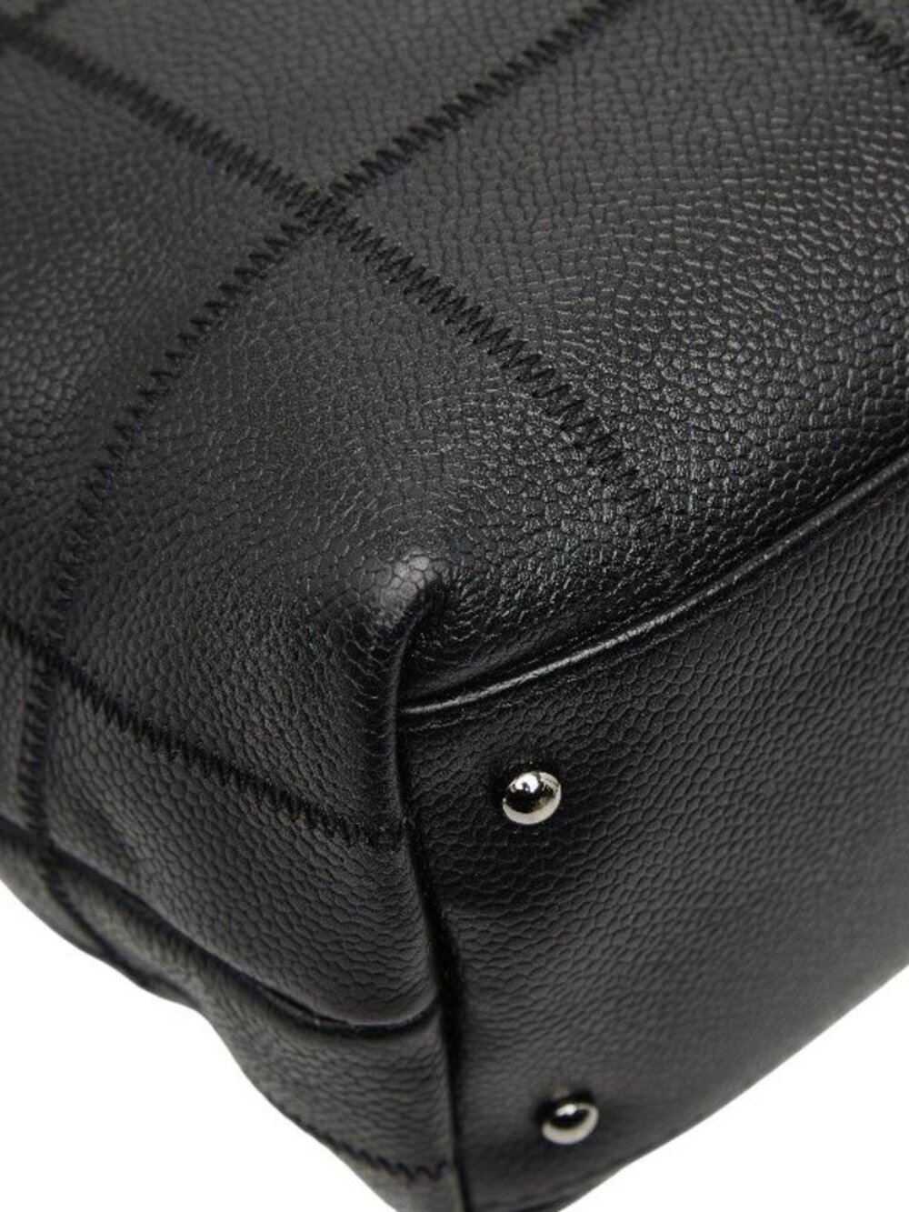 Chanel Choco Bar Logo Tote Black Caviar Leather - Picture 7 of 10